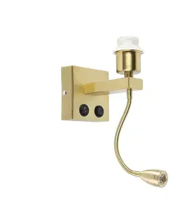 Lampy Moderná nástenná lampa mosadz s flexibilným ramenom - Brescia Combi