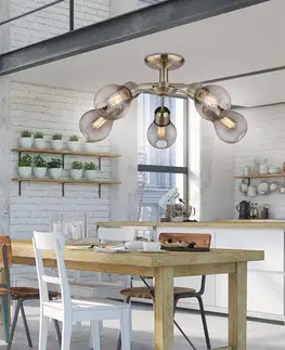 Stropná svetla Stropná lampa s patinovaným drôteným tienidlom 5x60W Gliva