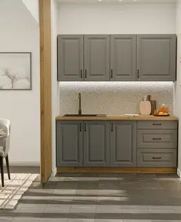 Modulový kuchynský nábytok Kuchynská linka Stilo Dustgrey/Artisan 180cm bez pracovnej dosky