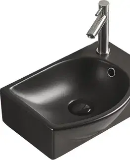 Umývadlá MEXEN - Mista umývadlo na dosku ľavé 40 x 28, čierna mat 22174085L