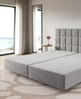 Postele Boxspring DELIFE Boxspring posteľ Dream-Fine mikrovlákno sivá 200x200 cm