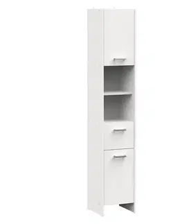 Kúpeľňový nábytok Vysoká skrinka 2 dvere + 1 zás. KORAL biela