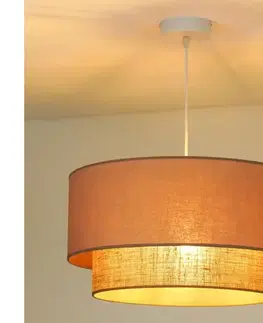 Svietidlá  - Luster na lanku BOHO 1xE27/15W/230V pr. 45 cm béžová/hnedá 89798