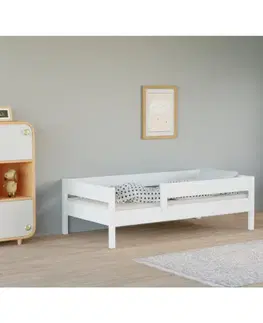 Postele KONDELA Mix detská posteľ so zábranou 90x180 cm biela