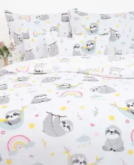 Obliečky MKLozkoviny.sk Obliečky mikroplyš Exclusive – Leňochod - 140 × 200 cm - 70 x 90 cm