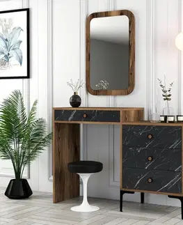 Toaletné Toaletný stolík Lizbon 548 - Walnut, Black