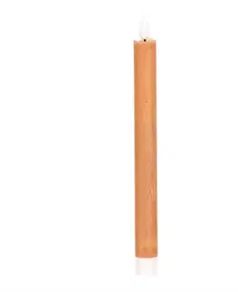 Vianočné dekorácie Súprava kónických sviečok s LED osvetlením, cappuccino, 2 ks, parafín, 25 cm