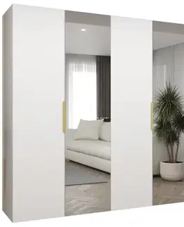 Šatníkové skrine Skriňa Marbella II 250 biela/zlatá