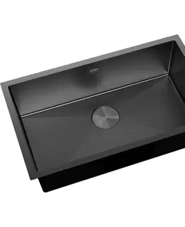 Kuchynské drezy MEXEN MEXEN - Trixo oceľový drez 1-bowl 750 x 440 mm, čierna 6415751000-70