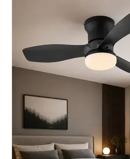 Ventilátory Globo 03669 - Stmievateľný stropný látor IRWIN LED/15W/230V 2700-6500K čierny + diaľkové ovládanie 03669
