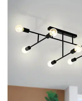 Svietidlá Eglo 98035 - Prisadený luster BELSIANA 8xE27/40W/230V čierna 98035