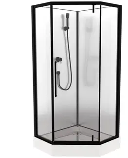 Sprchové kúty 90x90 Sprchový kút päťuholníkový Elize 90x90 black