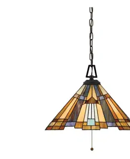 Svietidlá Elstead QZ-INGLENOOK-P-A - Luster na reťazi v štýle Tiffany INGLENOOK 3xE27/60W/230V QZ-INGLENOOK-P-A