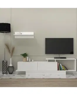 Konferenčné stolíky Televízny stolík s policou Asos White