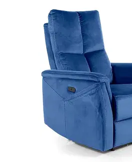Kreslá PERMON polohovacie kreslo s masážnou funkciou, granátová 