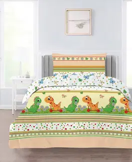 Detské obliečky Obliečky bavlnené Dino TiaHome - Detský set 130x90cm + 65x45cm