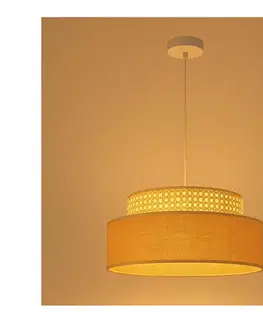 Svietidlá  Luster na lanku BOHO 1xE27/60W/230V pr. 40 cm ratan 0679