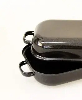 Pekáče, plechy BELIS - Dvojpekáč smaltovaný čierny 25cm, 2L