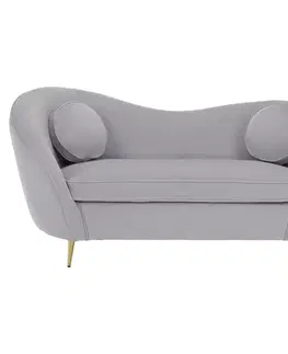 Pohovky a gauče KONDELA Ezio Typ 2 dvojsedačka sivá (Velvet) / zlatá