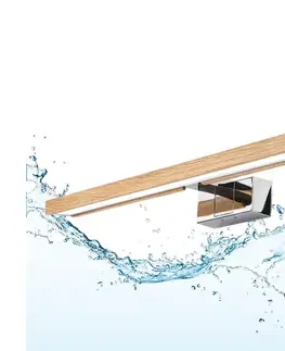 Kúpeľňové zrkadlá BRILAGI-LED Kúpeľňové osvetlenie zrkadla 3v1 WOODY MIRROR LED/12W/230V 60 cm IP44 chróm/dub 8590828039266