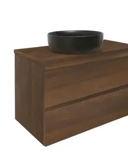 Kúpeľňový nábytok Kúpeľňová skrinka s krycou doskou SAT B-Way 79x50x45 cm orech mat BWAY280NUTDESK BWAY280NUTDESK