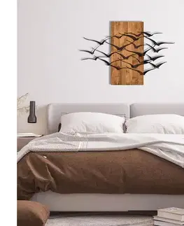 Obrazy  Nástenná dekorácia 86x58 cm vtáci drevo/kov 279ENZ1799