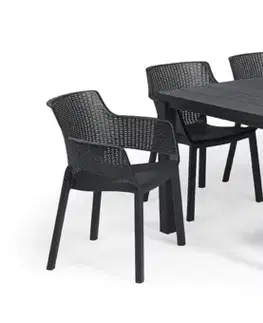 Záhradné plastové zostavy Elvisia Záhradný set ADLEY 6 + 1 | grafit
