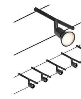 Svietidlá Paulmann 94446 - Súprava 5xGU5,3/10W Kompletný lanový systém SALT 230V čierny 94446