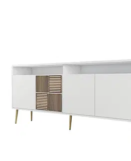 Komody Konzolový stolík Milan - White, Gold