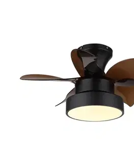 Ventilátory Globo 03670-LED Stmievateľný stropný látor KARI LED/22W/230V 3000/4500/6000K hnedý+DO 03670