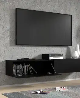 TV stolíky ArtBm Závesný TV stolík BINGO 180 cm | čierny mat