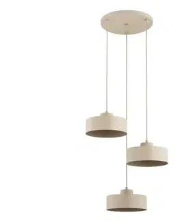 Svietidlá  Luster na lanku SELIA 3xE27/15W/230V béžový 62627