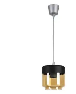 Svietidlá BRILAGI -LED luster R GLASS 1xE27/60W/230V priemer 14 cm strieborná/dymová béžová/čierna NSTK7324+TK8612A