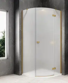 Sprchové dvere POLYSAN - GLOBE GOLD MATT štvrťkruhová sprchová zástena 1000x1000, matné sklo, pravé GB2610MRG