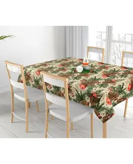 Obrusy Bellatex Obrus ​​Šišky a jablká vianočné, 120 x 140 cm, 120 x 140 cm