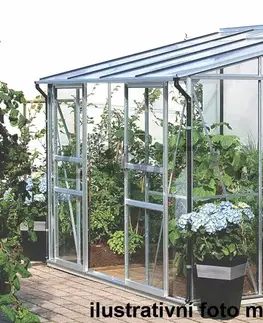 Skleníky Skleník k stene VITAVIA IDA 5200 polykarbonát strieborný Dekorhome