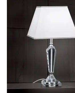 Lampy Orion LA 4-1201 - Krištáľová stolná lampa VERONIQUE 1xE27/60W/230V biela/číra LA 4-1201 chrom