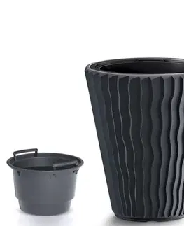Kvetináče a truhlíky NABBI DBSP350 plastový kvetináč 34,9 cm antracit