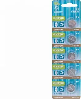 Batérie primárne EXTOL ENERGY Monočlánky CR1632 lítiová 5ks, 3V