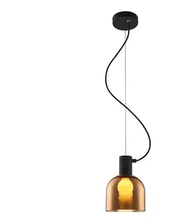 Svietidlá  111050 - Luster na lanku FIRE 1xE27/9W/230V hnedá/čierna 111050
