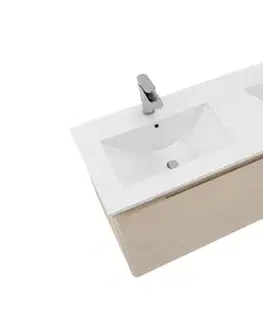 Kúpeľňový nábytok Kúpeľňová skrinka s dvojumývadlom Naturel Ancona 120x46 cm akácia ANCONA2120DV ANCONA2120DV