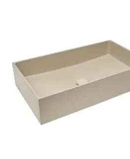Umývadlá Umývadlo na dosku SAT Cemento 64x37 cm piesková mat bez otvoru pre batériu, bez prepadu CEM6437P CEM6437P