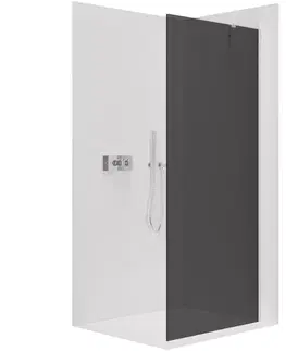 Sprchovacie kúty CERANO - Sprchová zástěna Walk-in Onyx Y L/P - 10 mm - chrom, grafitové sklo - 130x200  CER-8050BD8599