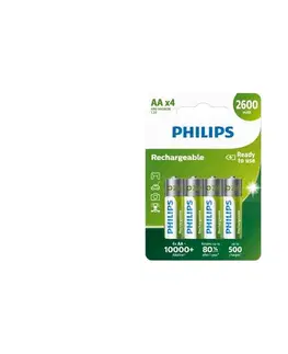 Predlžovacie káble Philips R6B4B260/10 - 4 ks Nabíjacie batérie AA NiMH/1,2V/2600 mAh Phil-R6B4B260/10