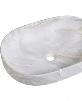 Umývadlá CERANO - Umývadlo keramické Deno - na dosku - mramor so zlatým dekórom - 59x41 CER-432956