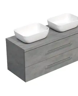 Kúpeľňový nábytok Kúpeľňová skrinka pod umývadlo s doskou SAT Cube Way 120x47,5x46 cm betón mat CUBE461203BESAT45 CUBE461203BESAT45