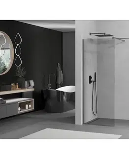Sprchové dvere MEXEN/S - Kyoto Sprchová zástena WALK-IN 125 x 120, transparent, grafit kartáčovaná 800-125-202-66-00-120