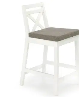 Barové stoličky HALMAR Borys Low barová stolička biela / hnedá