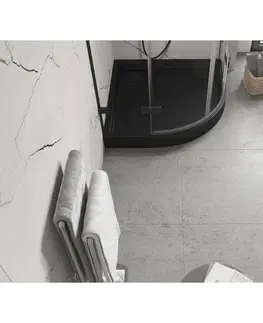 Vane MEXEN - Flow+ Sprchová vanička štvrťkruh 90 x 90, čierna mat 46Q709090H