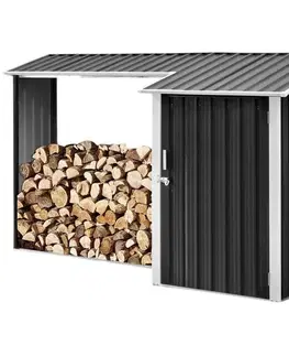 Úložné boxy Avenberg Prístrešok na drevo s prístavbou Devon,antracit